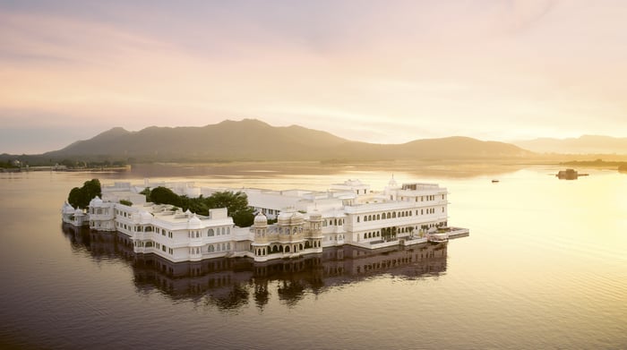 Taj Lake Palace aerial