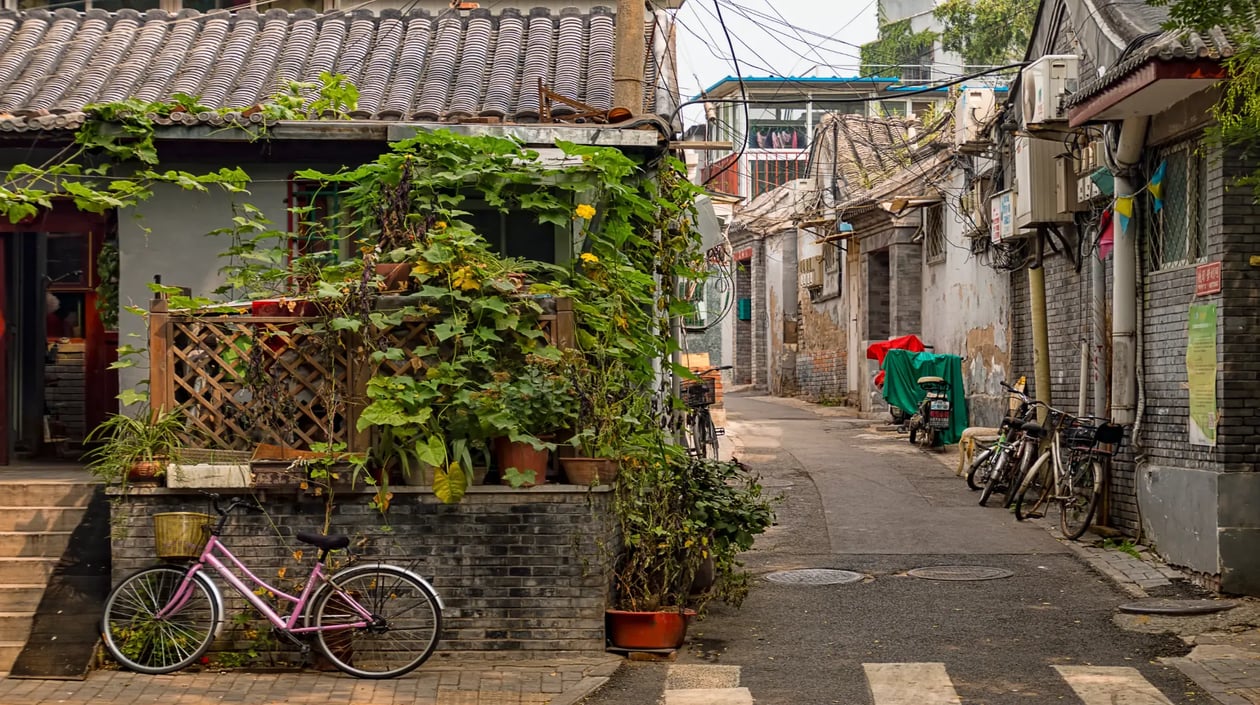 Beijing Hutong Street Scene