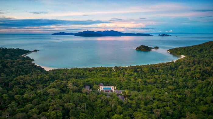 The Datai Langkawi - Resort Aerial with bay