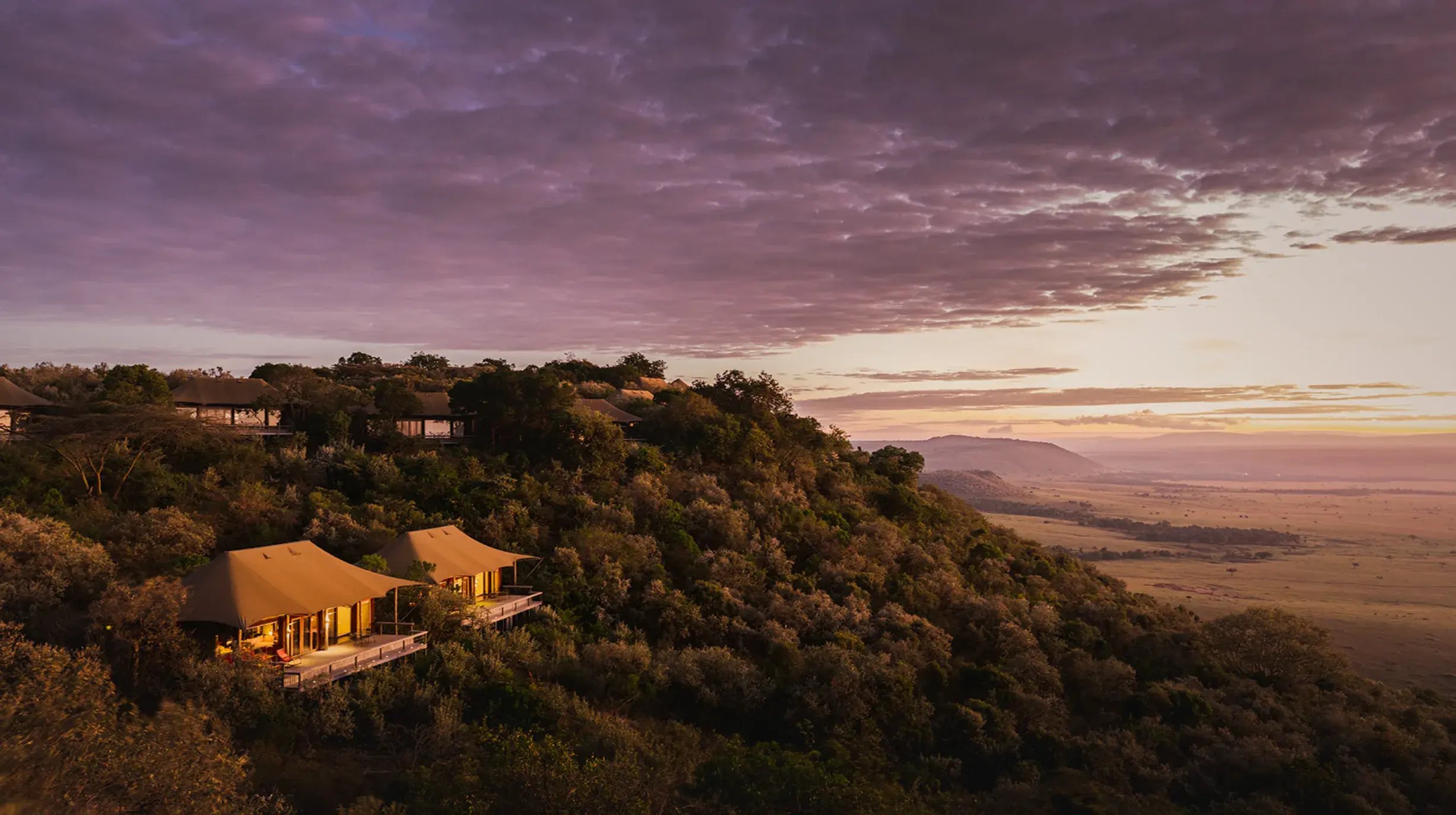 Angama Mara Tented Suites Aerial View
