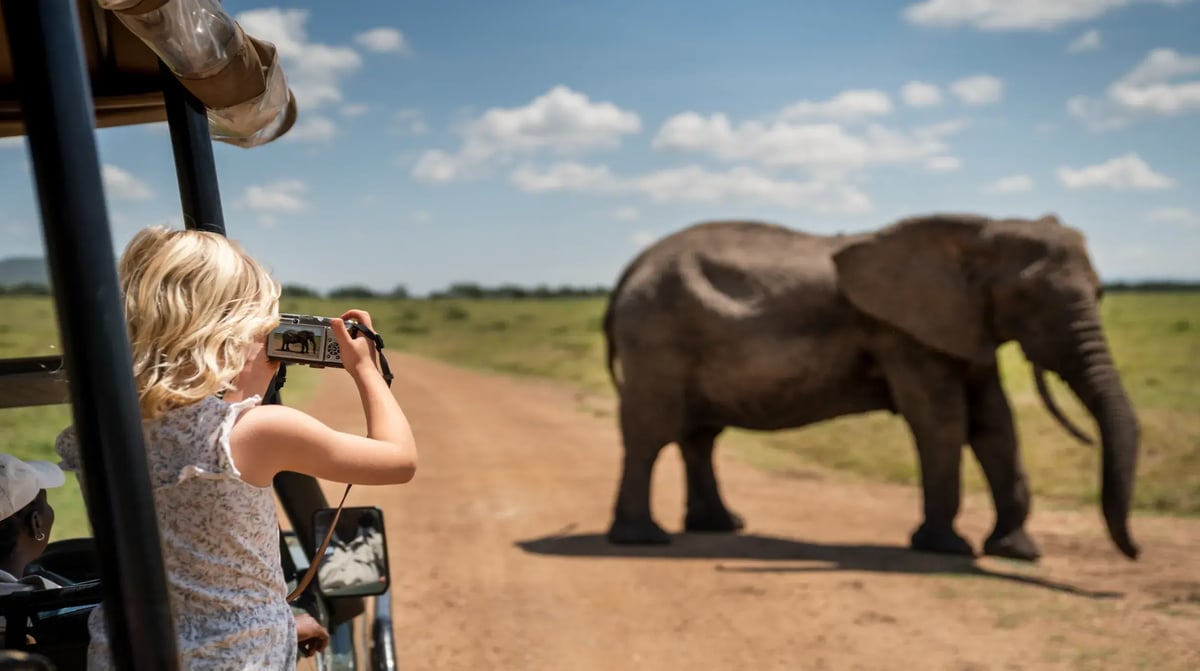 Family on Safari in the Mara