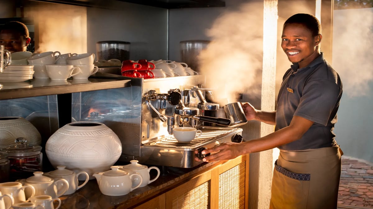 South Africa Phinda Mountain Lodge butler coffee
