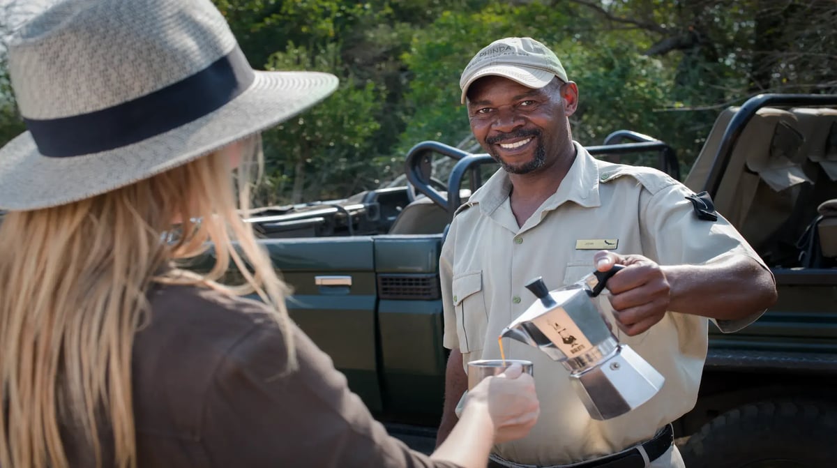 South Africa Phinda Mountain Lodge coffee stop 2