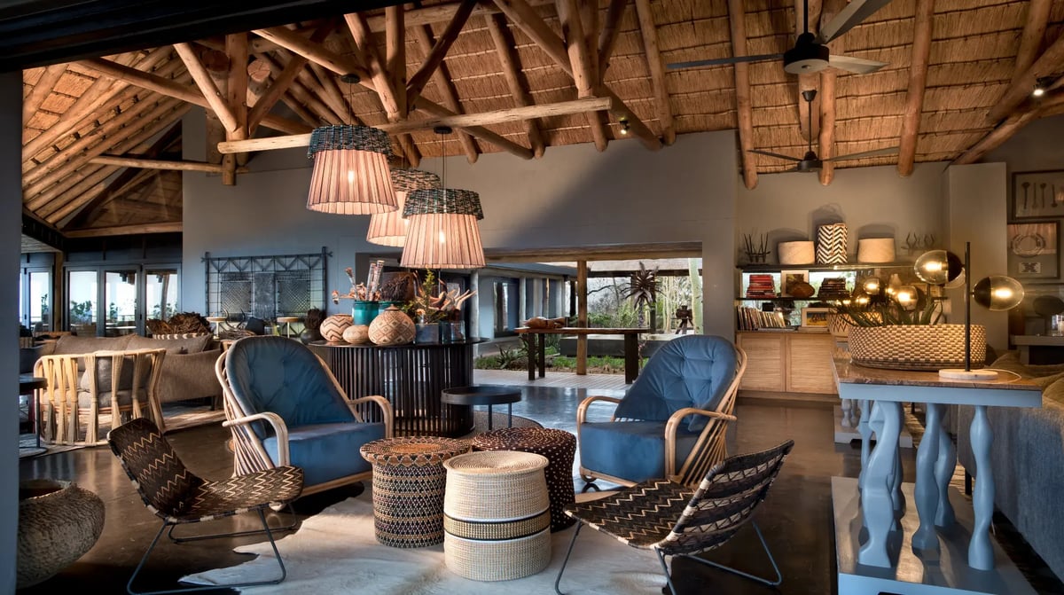 South Africa Phinda Mountain Lodge guest area and bar