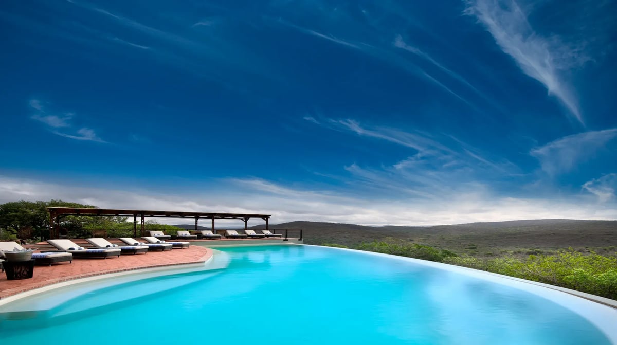 South Africa Phinda Mountain Lodge guest area swimming pool