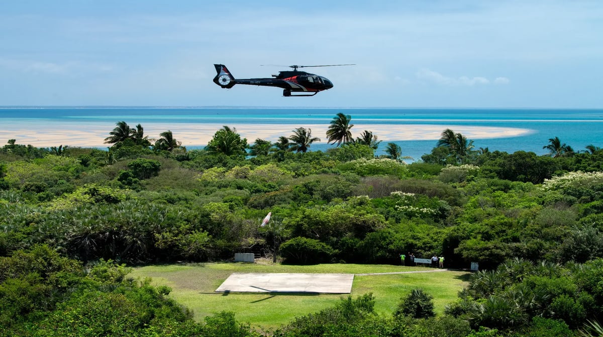 andBeyond Benguerra helicopter beach 2