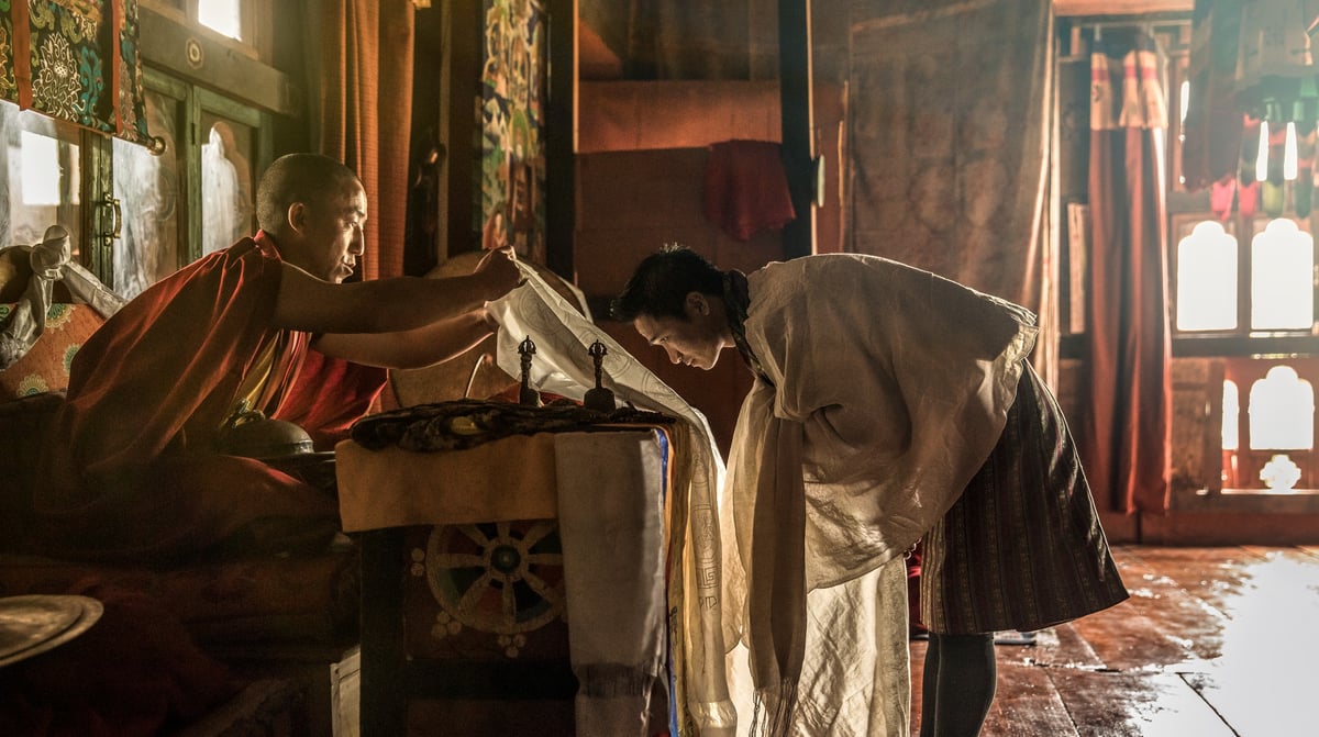 Nangkha_Lhakhang_Receive_Blessing_from_Head_Monk - Bhutan