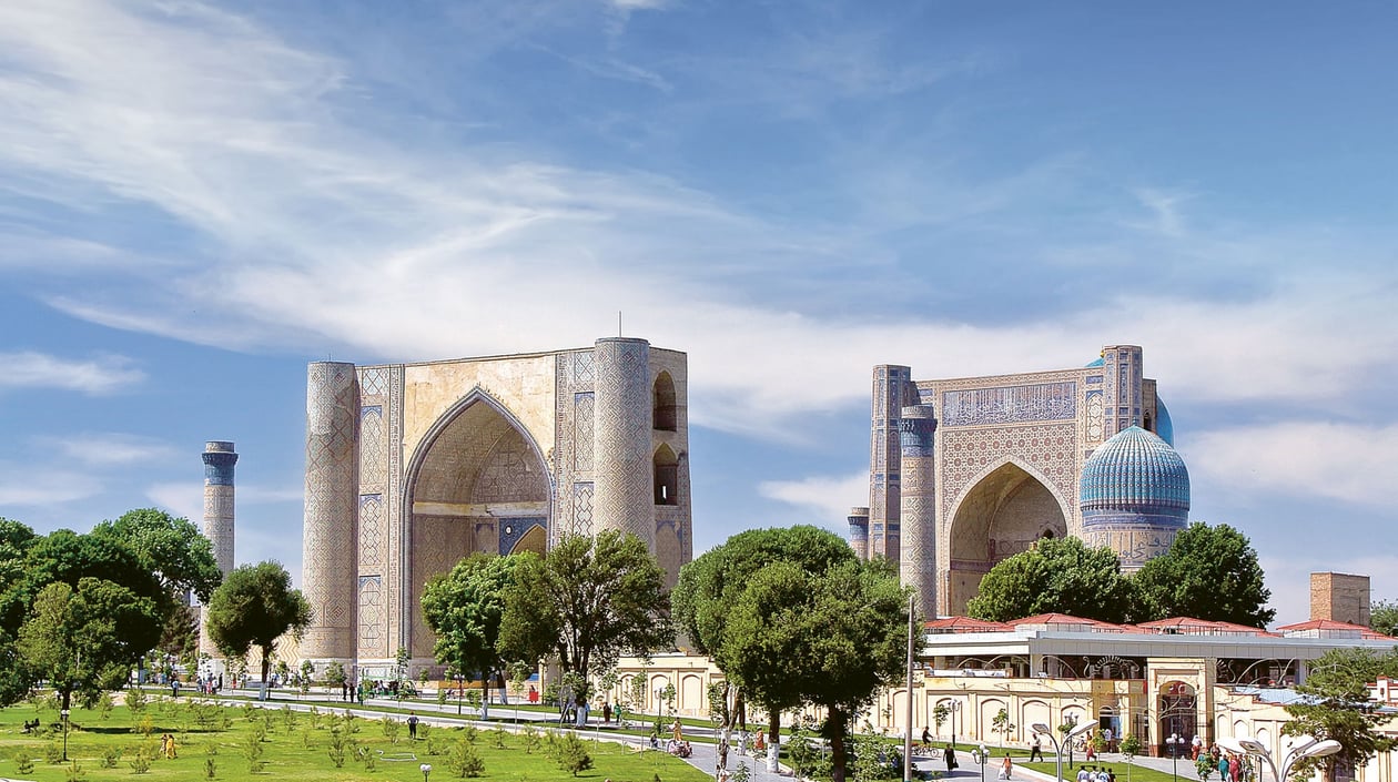 Registan and Bibi Khanum moskee - Samarkand