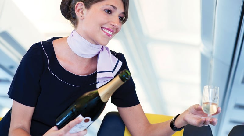 Stewardess vliegtuig