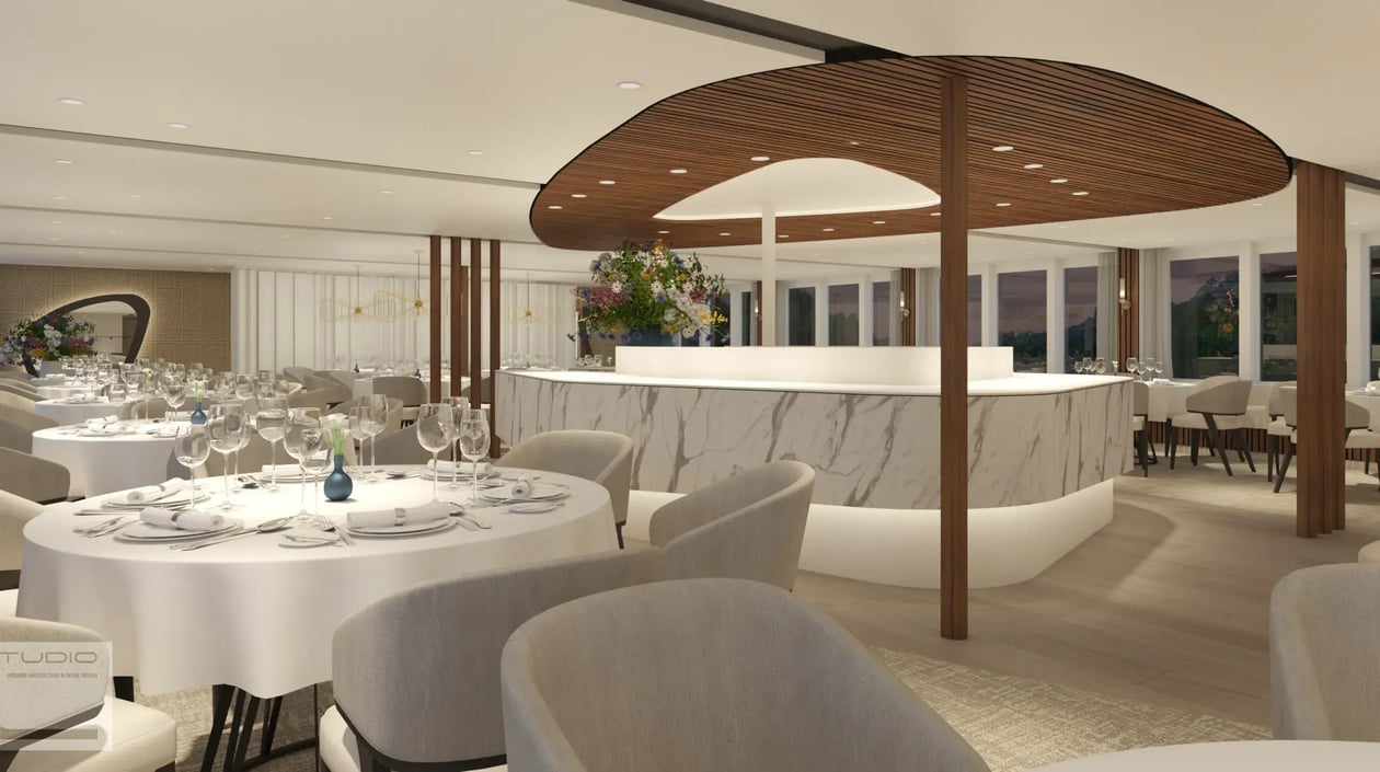 AMADEUS Amara_ Restaurant. Render_Lueftner Cruises_Amadeus_Internal