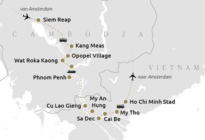 Mekong Navigator Siem Reap - Saigon downstream vanaf sep 25 - april 27