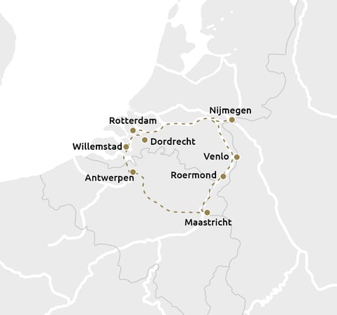 Oud  Nieuwcruise door Nederland België- de Zuidelijke Nederlanden_