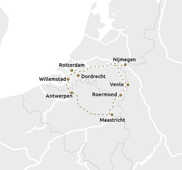Oud  Nieuwcruise door Nederland België- de Zuidelijke Nederlanden_