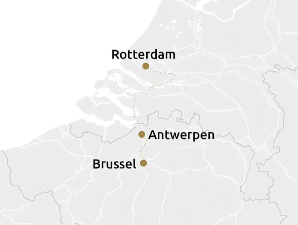 Routekaartje Popmuziek-cruise