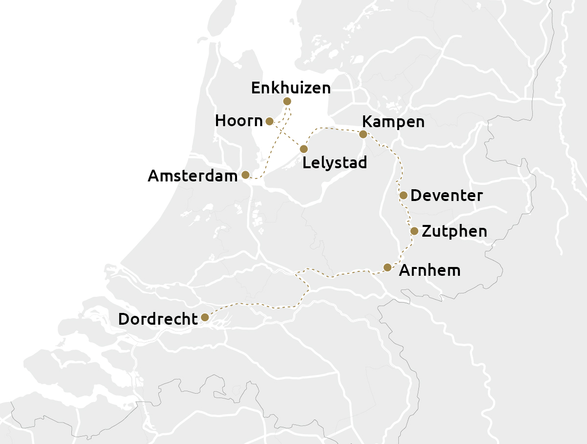 Routekaart Paascruise noordelijk Nederland