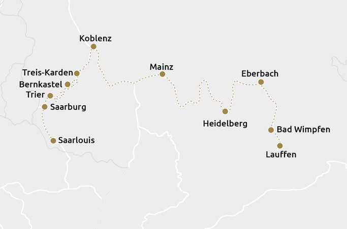 Routekaart Vierrivierencruise (2027)