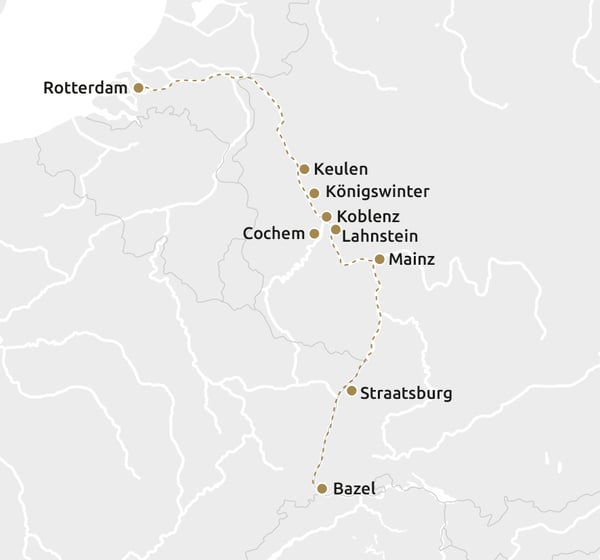 Routekaartje Vierlandencruise Dalvaart