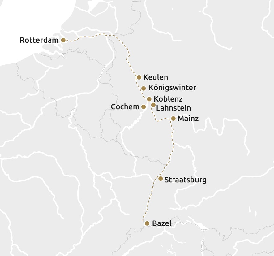 Routekaartje Vierlandencruise Dalvaart