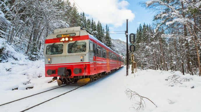 Afwisselende treinreis door zuidelijk Noorwegen met de Bergen Spoorlijn en de Flam Spoorlijn