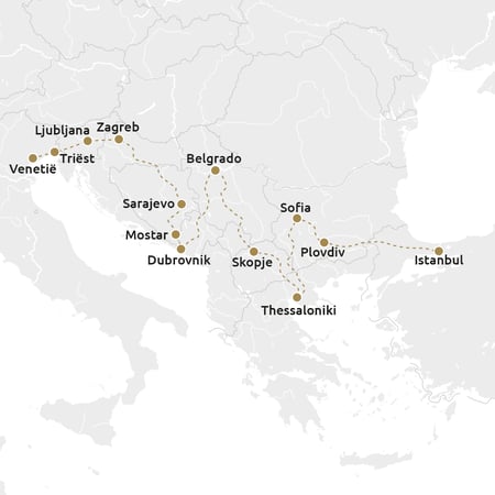 Routekaartje Balkan Explorer