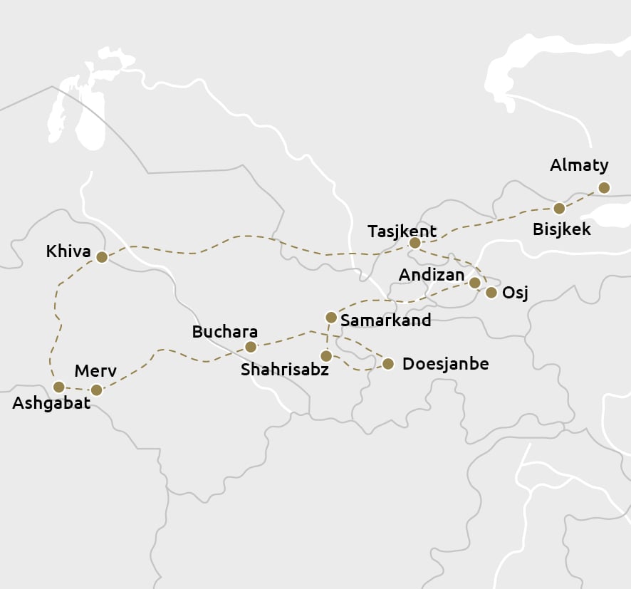 Routekaartje Republics of the silk road