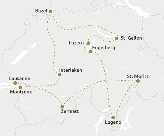Zwitserland per panoramische treinen