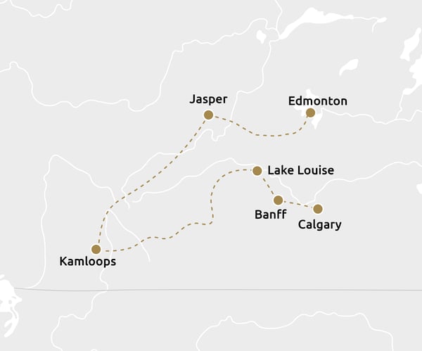 Hoogtepunten van de Canadese Rockies per trein