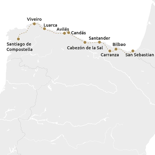 Routekaartje El Transcantabrico