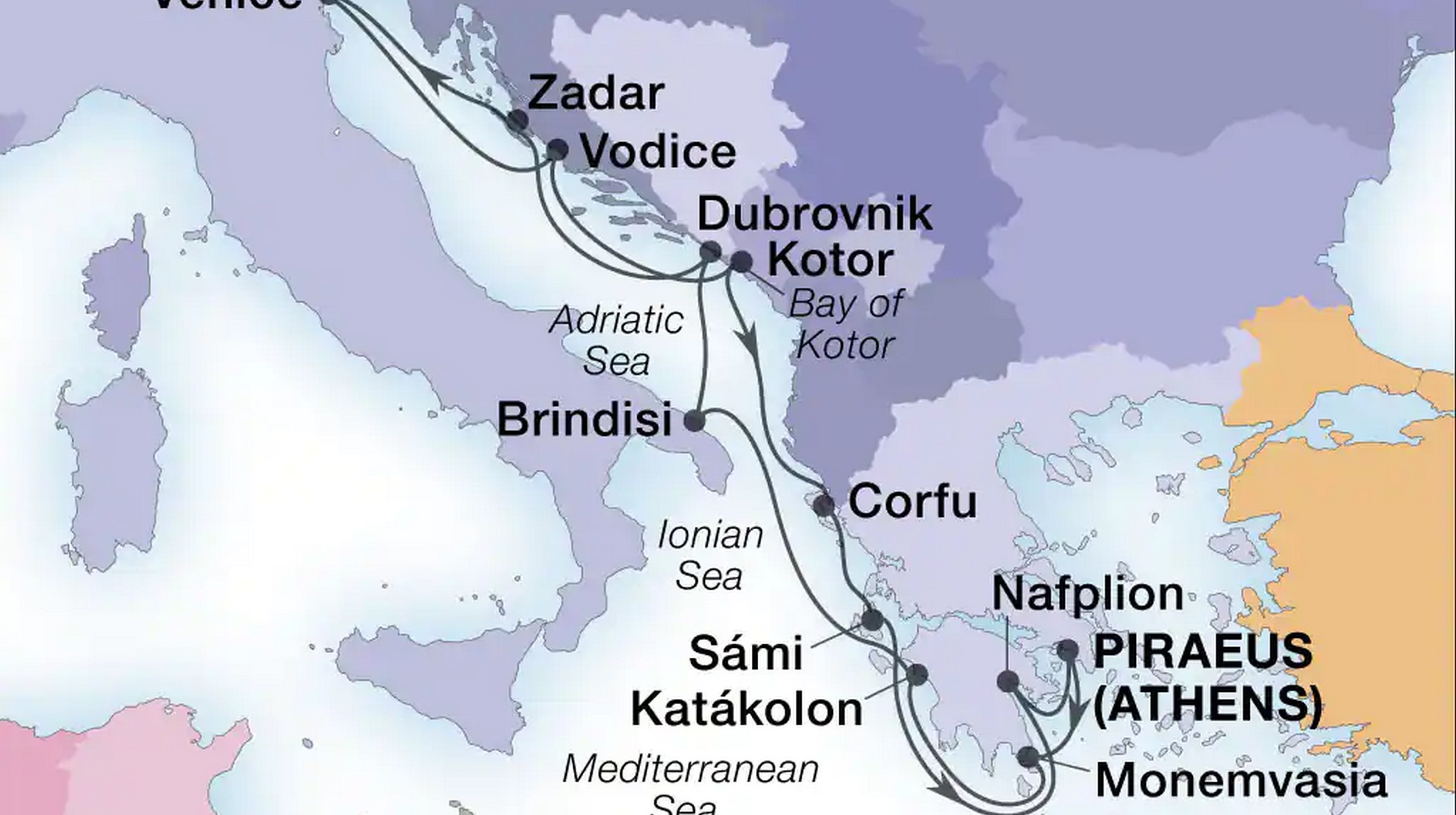 Seabourn Encourse Mid zee route