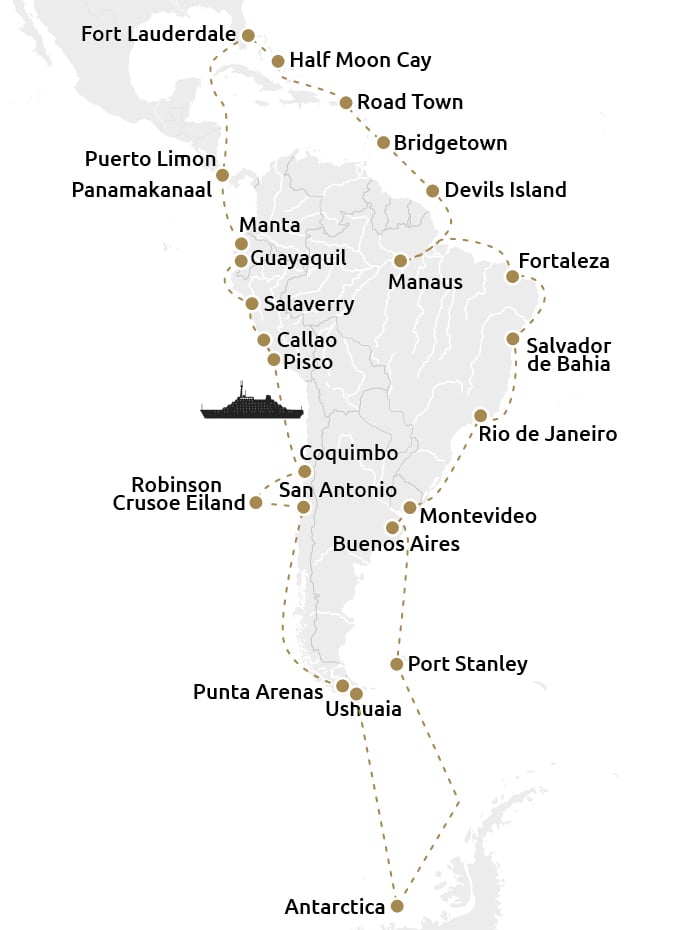 Rond Zuid-Amerika met Holland America Line