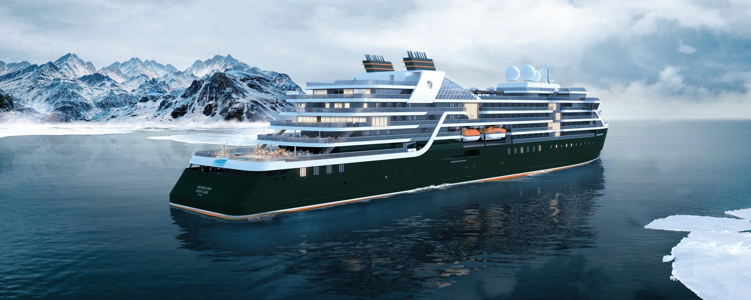 Seabourn Venture - exterior rendering (aft)