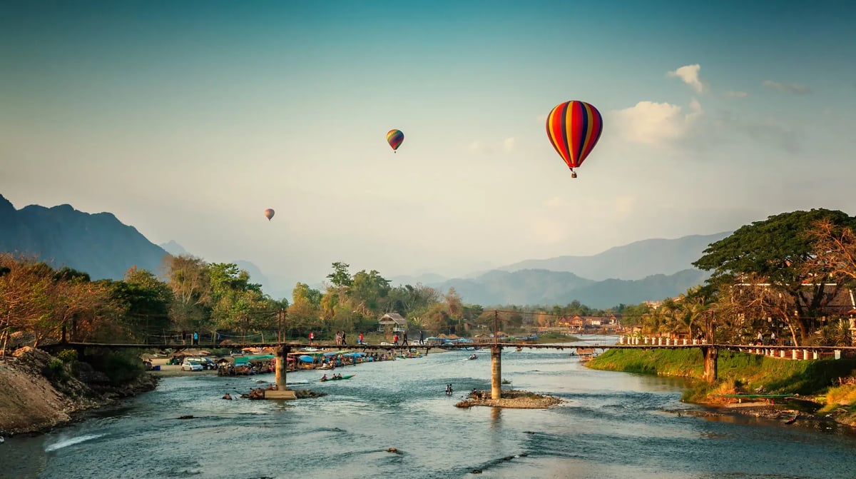 Vang Vieng, Laos - Luchtballon