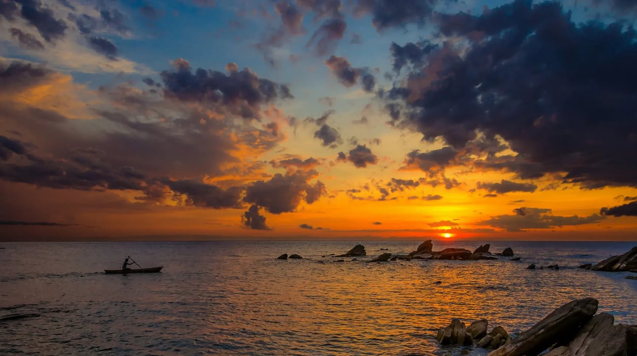 Lake Malawi zonsondergang