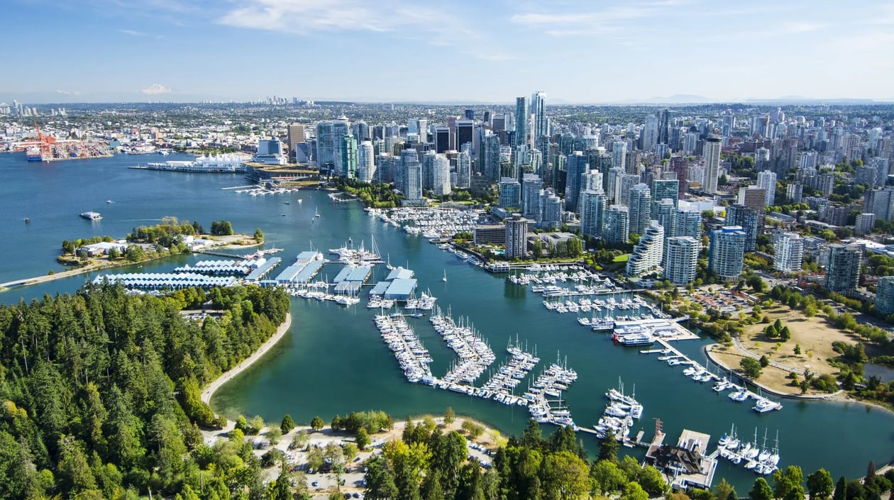 Stanley Park, Coal Harbor en Vancouver, BC, Canada