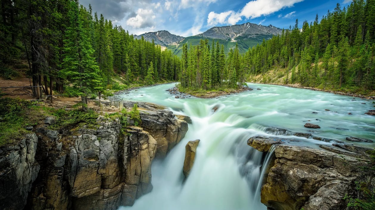 Upper Sunwapta Falls in Jasper National Park, Canada