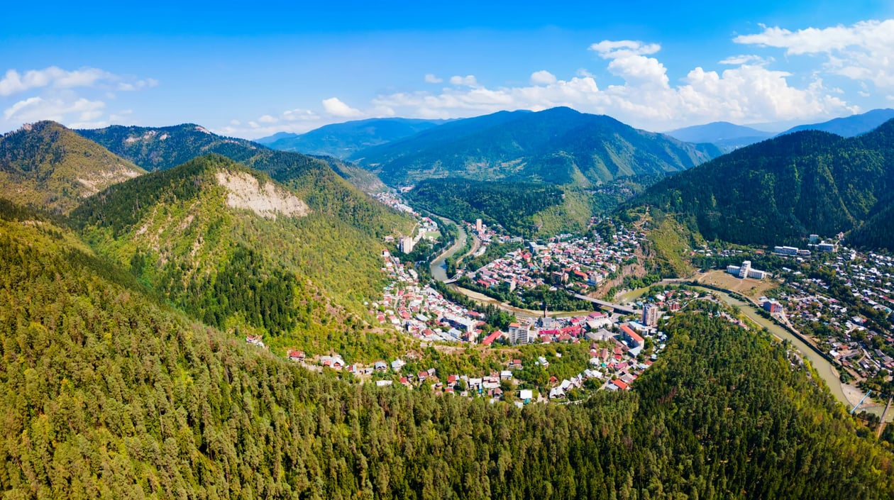 Centraal Azië - Georgië - Borjomi Aerial view