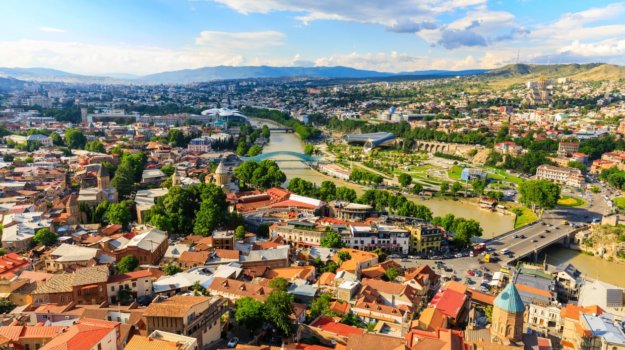 Centraal Azië - Georgië - Tbilisi Aerial view