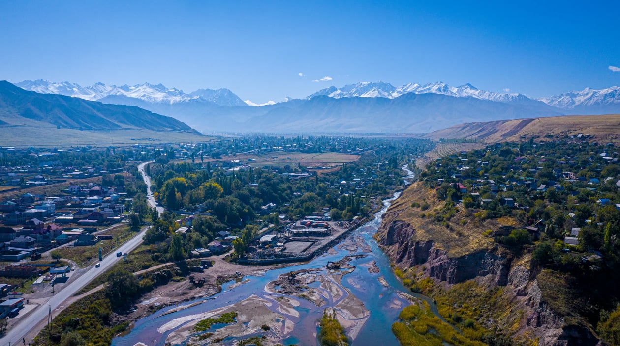 Centraal Azië - Kirgzië - Aerial View van Bishkek