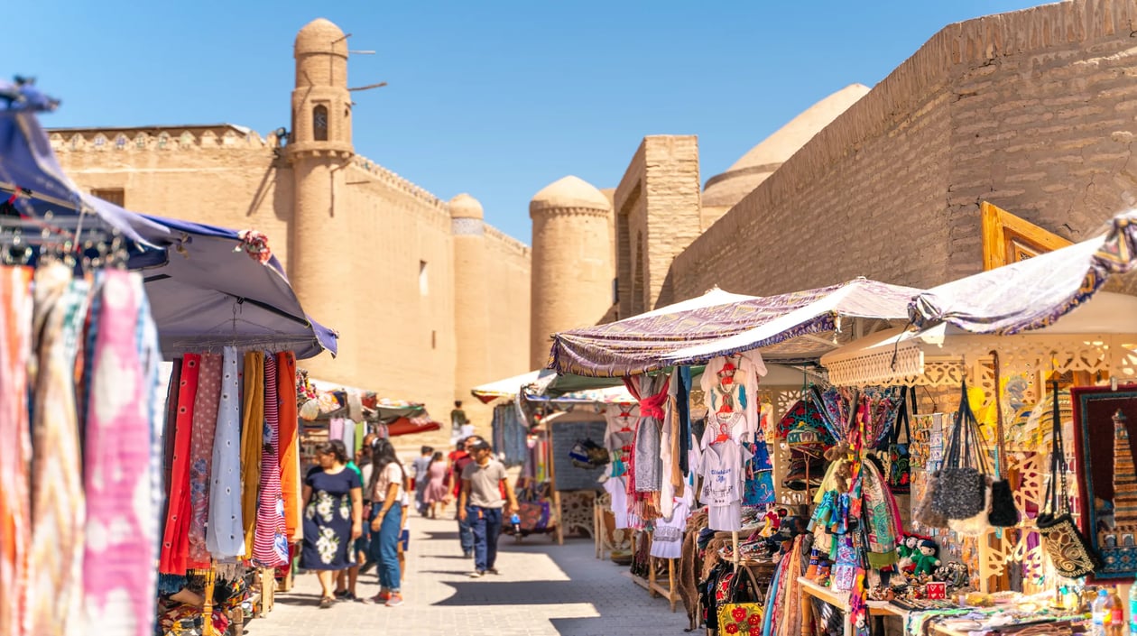 Centraal Azië - Oezbekistan - Bazaar in Khiva Tasjkent