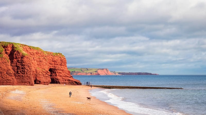 Langstone red rock on the Dawlish coast Devon