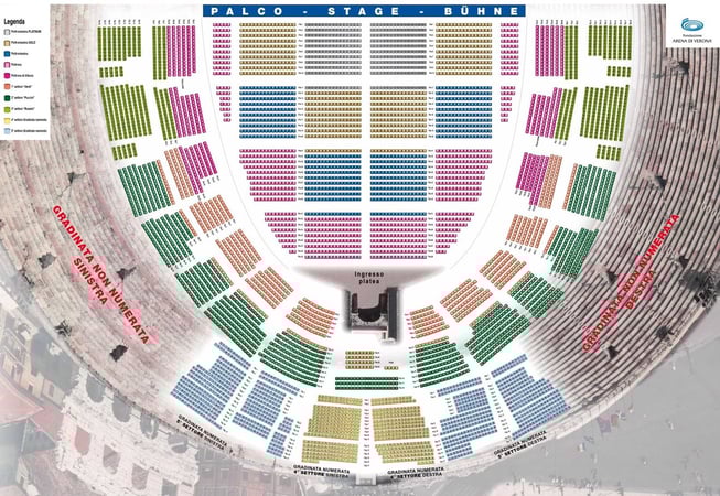 Stoelplan Arena di Verona