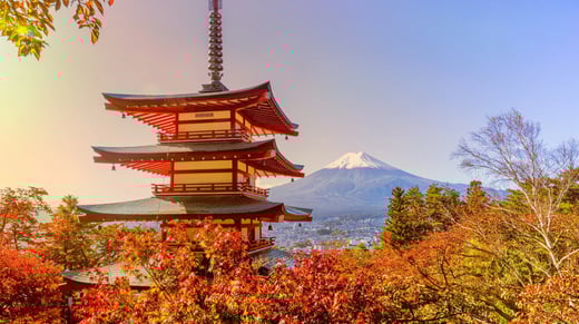 Japan - Chureito Pagoda en Fuji in de herfst