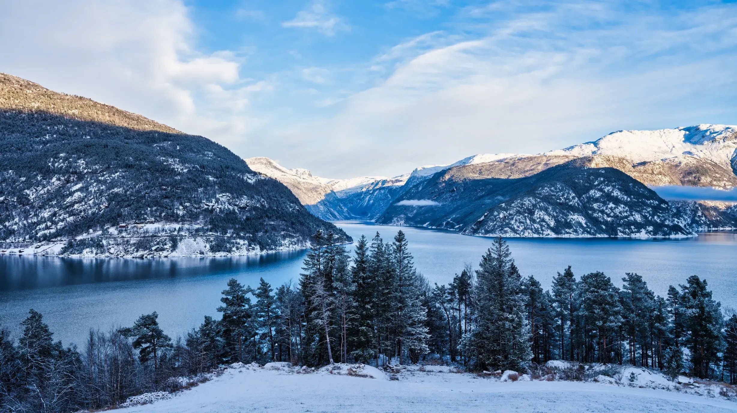 Hardangerfjord Noorwegen, winter