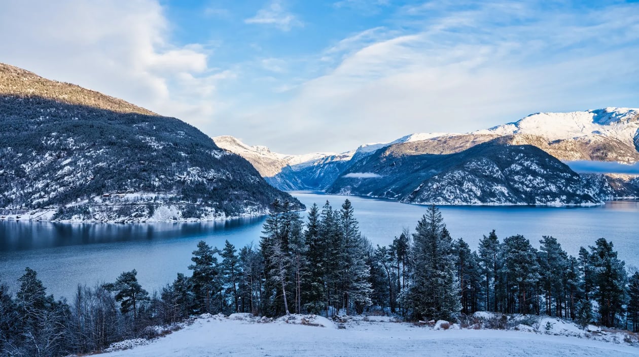 Hardangerfjord Noorwegen, winter