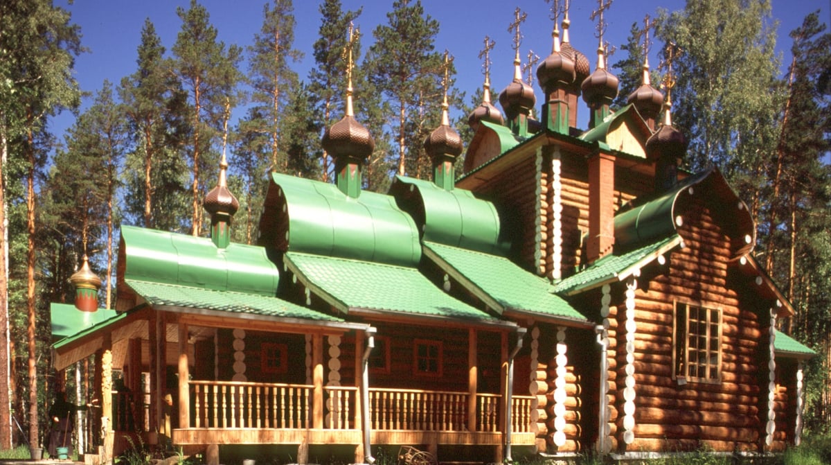 Ornate wooden house Irkutsk