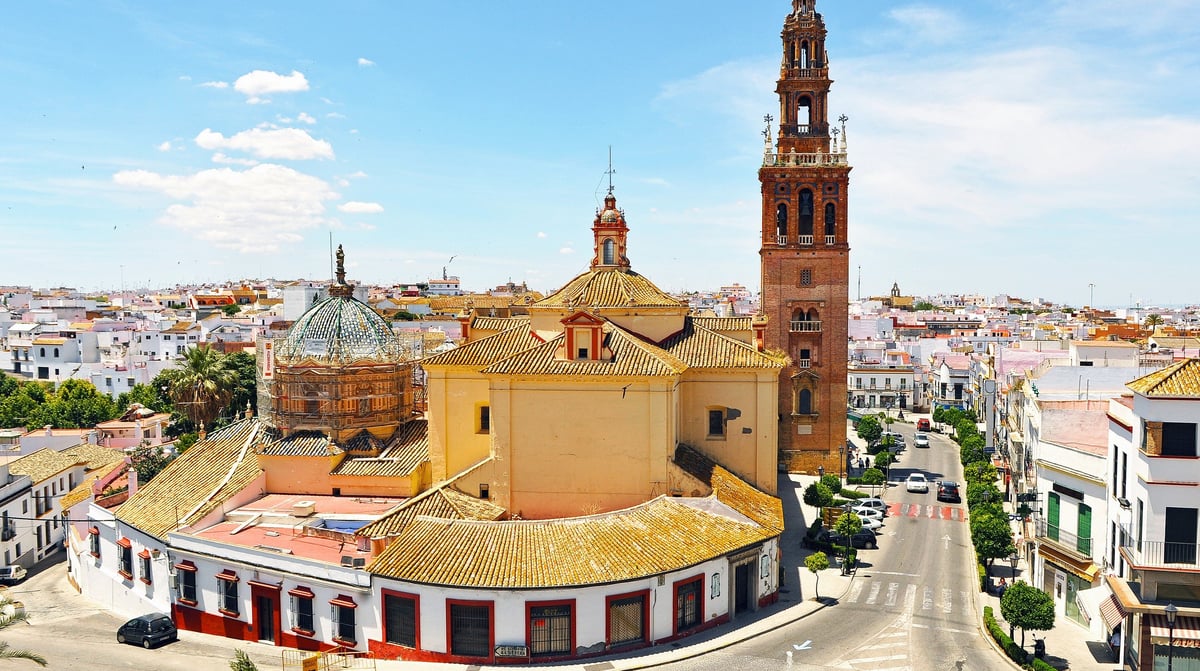 Sevilla Church of St. Peter (San Pedro) and cityscape of Carmona, shutterstock_1223898421