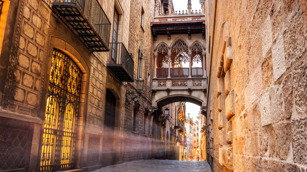 Barri Gotic wijk van Barcelona, Spanje shutterstock_501343375