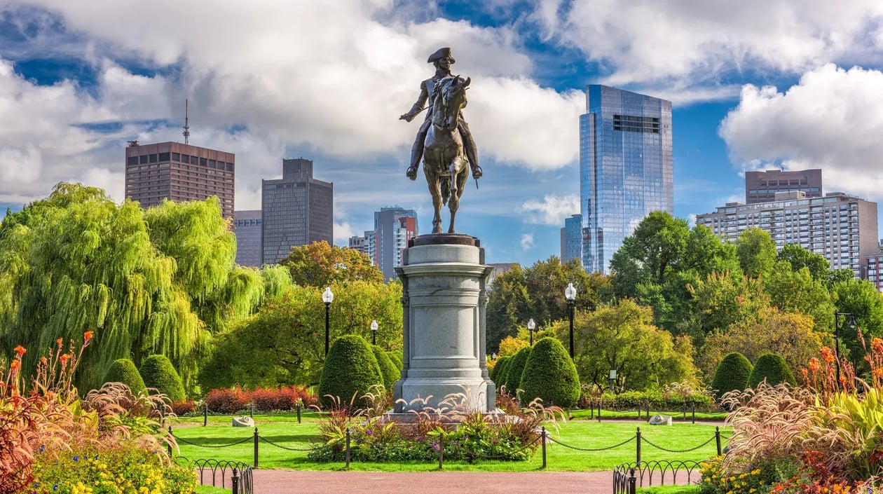 George Washington monument Public Garden Boston, shutterstock_758671198
