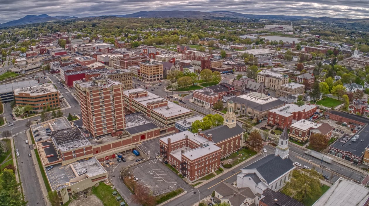 Downtown Pittsfield Massachusetts, shutterstock_1435891730