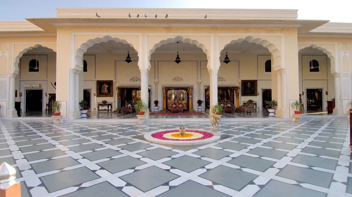 Raj Palace courtyard
